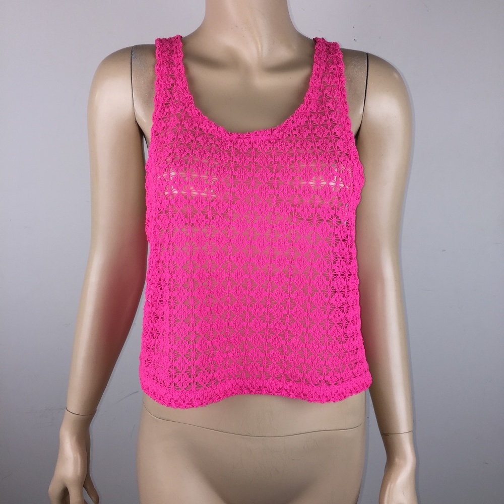PINK Victoria's Secret XS Crochet Cropped Tank Top Boho
